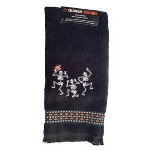 Halloween Celebrate Together Creepy Skeleton Skull & Bones Bath Hand Towel
